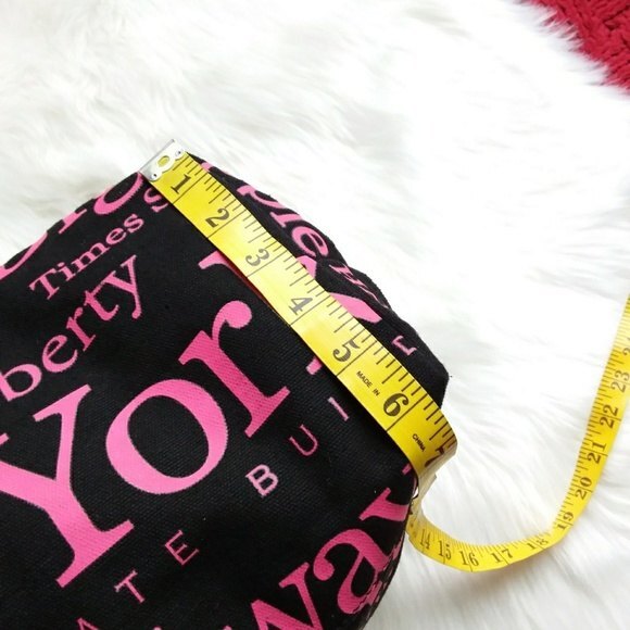 Jay Joshua Pink Black Canvas Tote Shoulder Bag - Picture 7 of 7